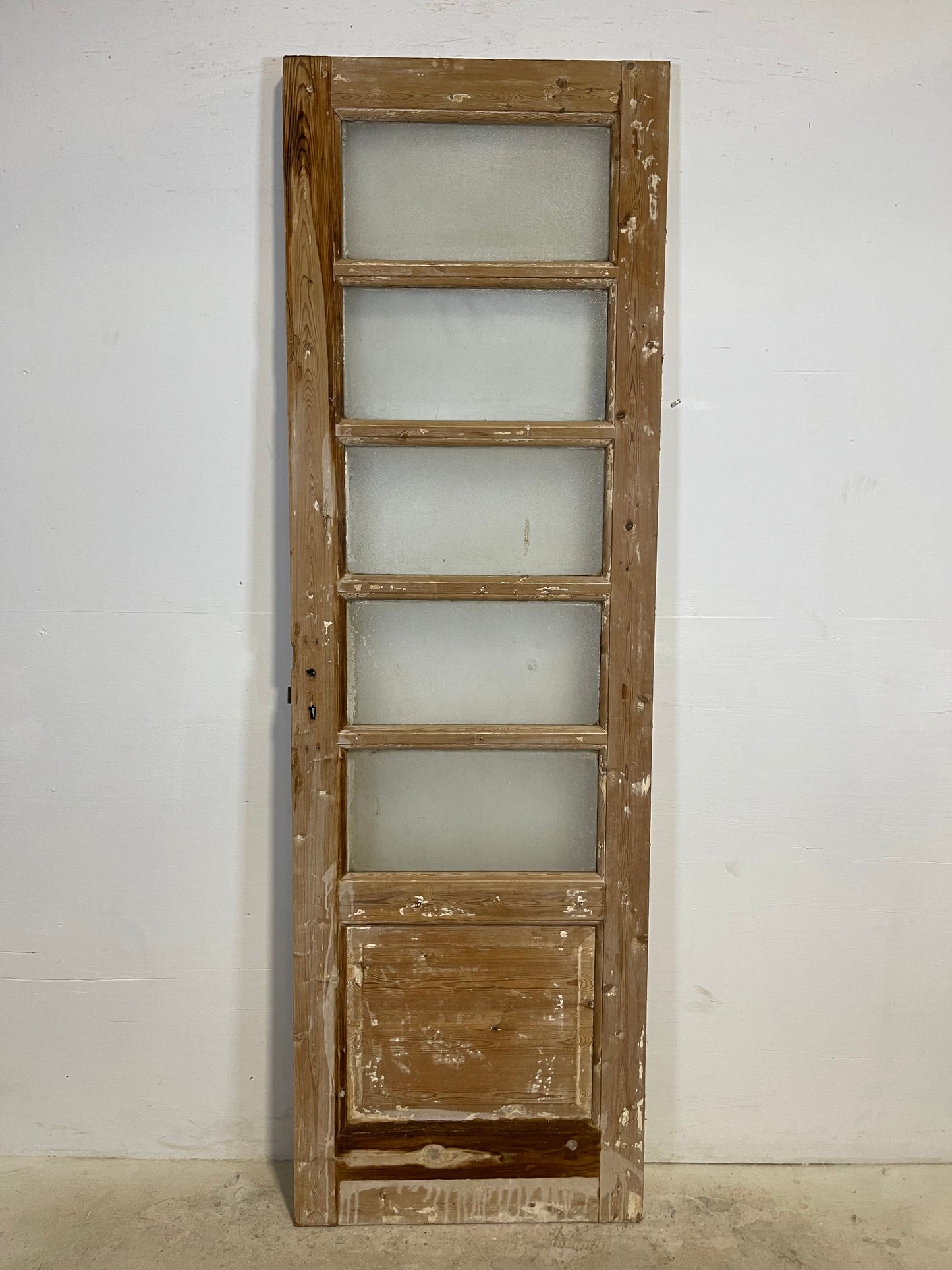 Antique French Panel Door with Glass  (88.75x27.75) L309