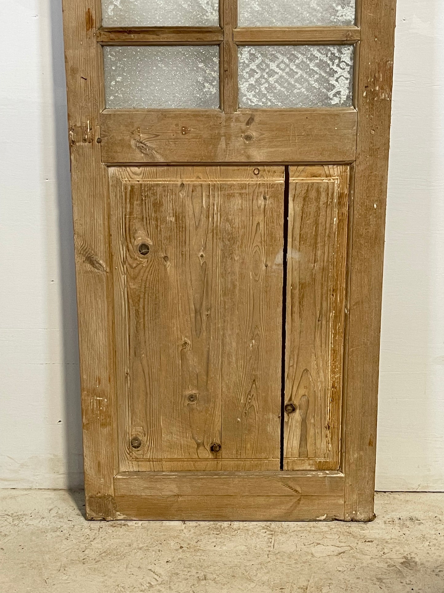 Antique French Panel Door with Glass  (88.5x27.75) L239