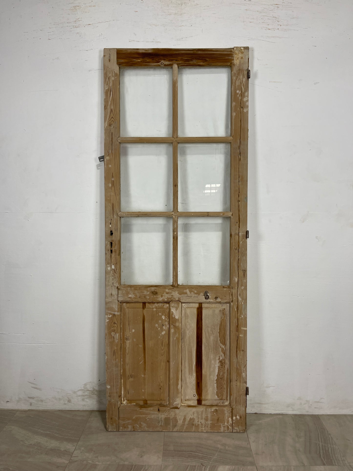 Antique French Panel Door with Glass  (83 x 31)  N159