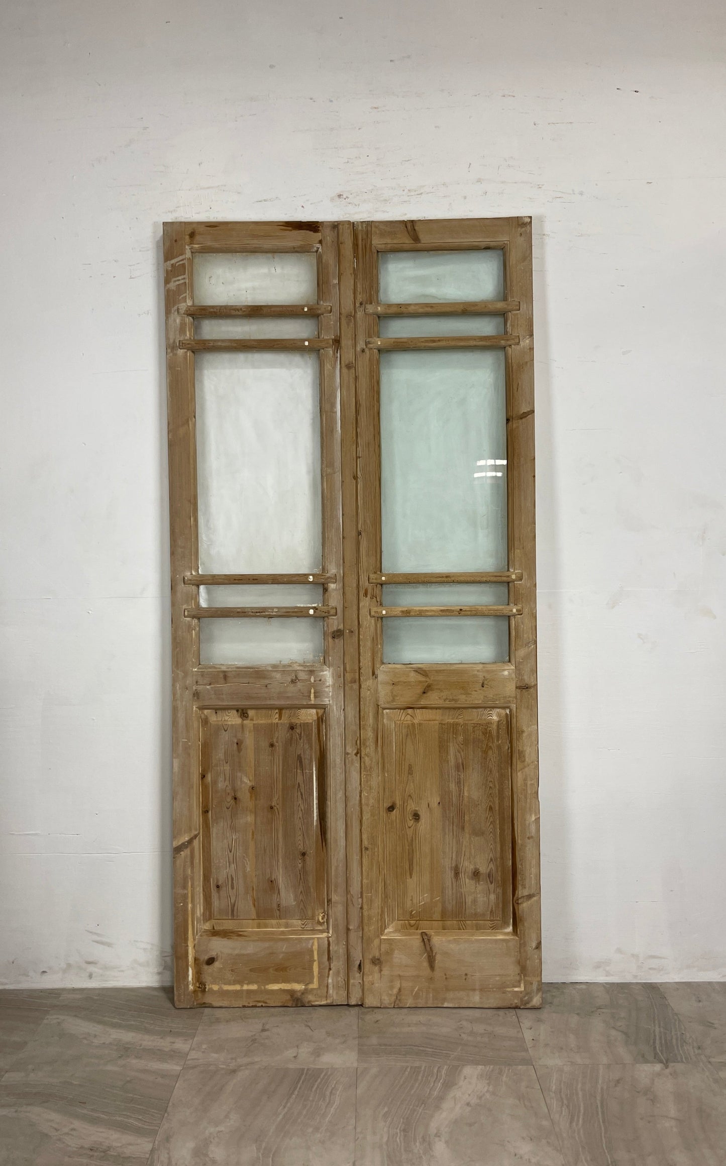 Antique French Panel Doors with Glass   (91.5 x 42.75)   N045