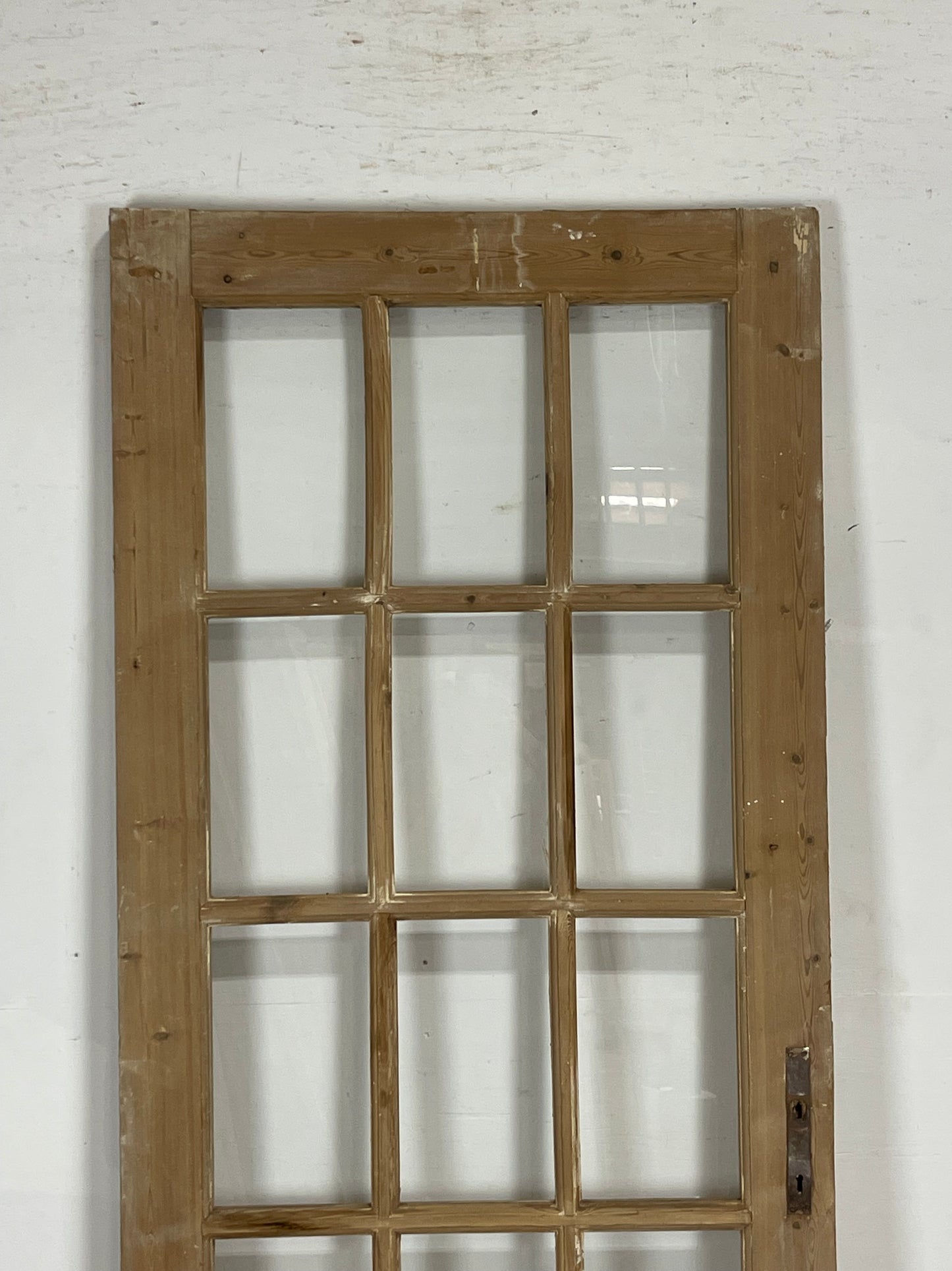 Antique French Panel Door with Glass  (84x31.5) M214