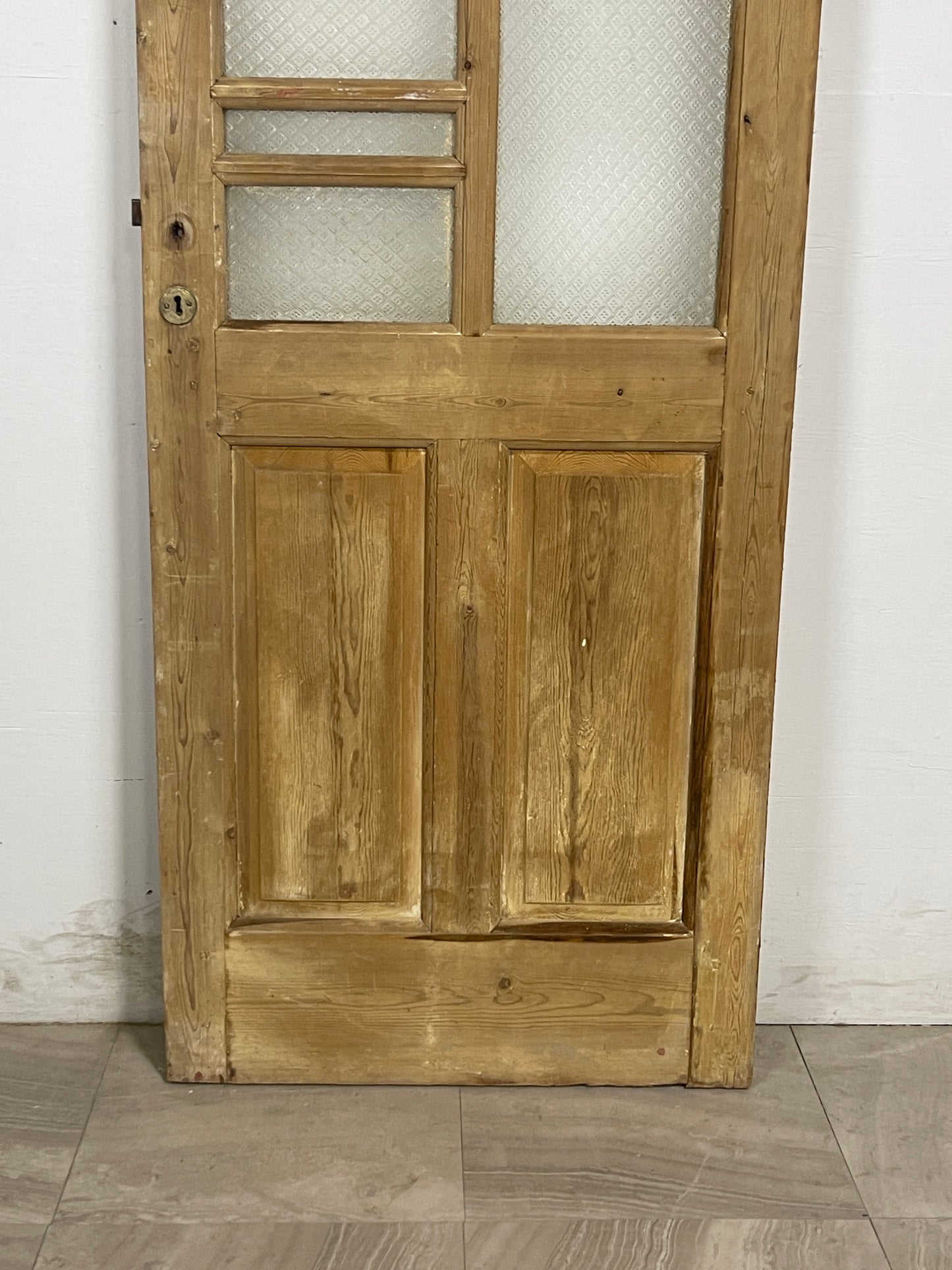 Antique French Panel Door with Glass  (84.5 x 29.75) N188