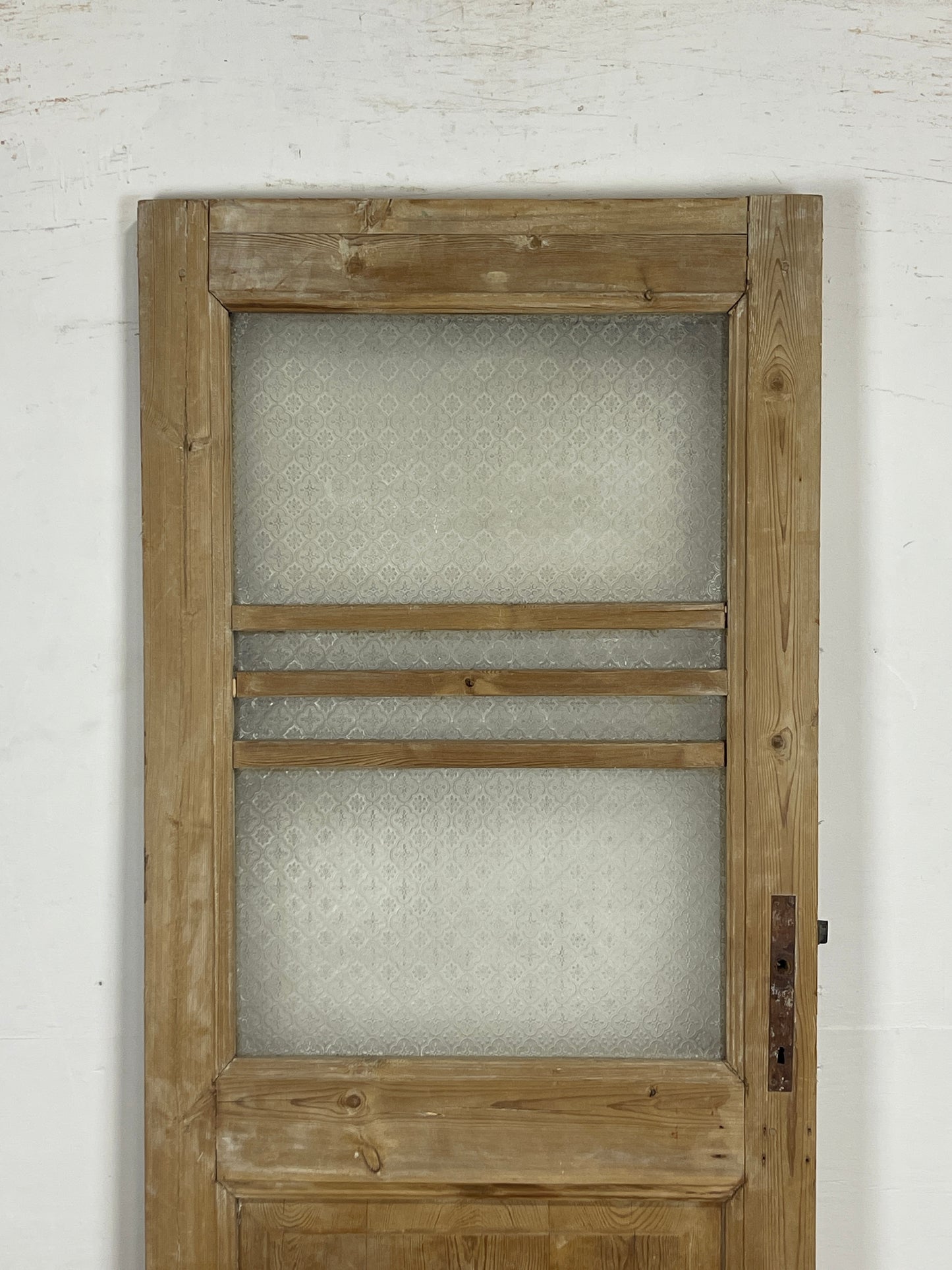 Antique French Panel Door with Glass  (84.5 x 28.5) N194