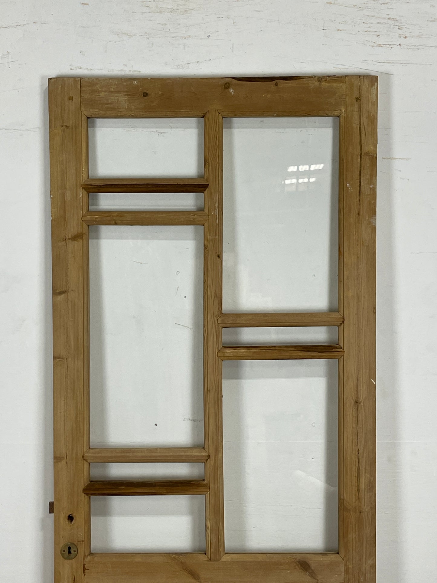 Antique French Panel Door with Glass  (84.25 x 31.5) N161