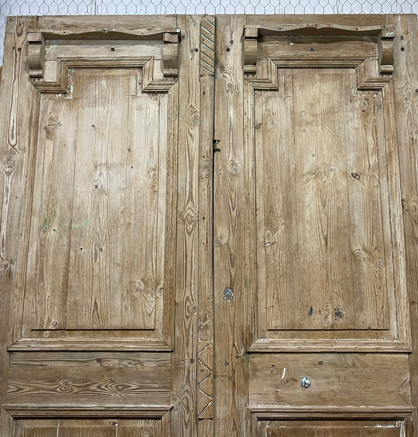 Antique  French Panel Doors with Carving  (105.25 x 71) M030