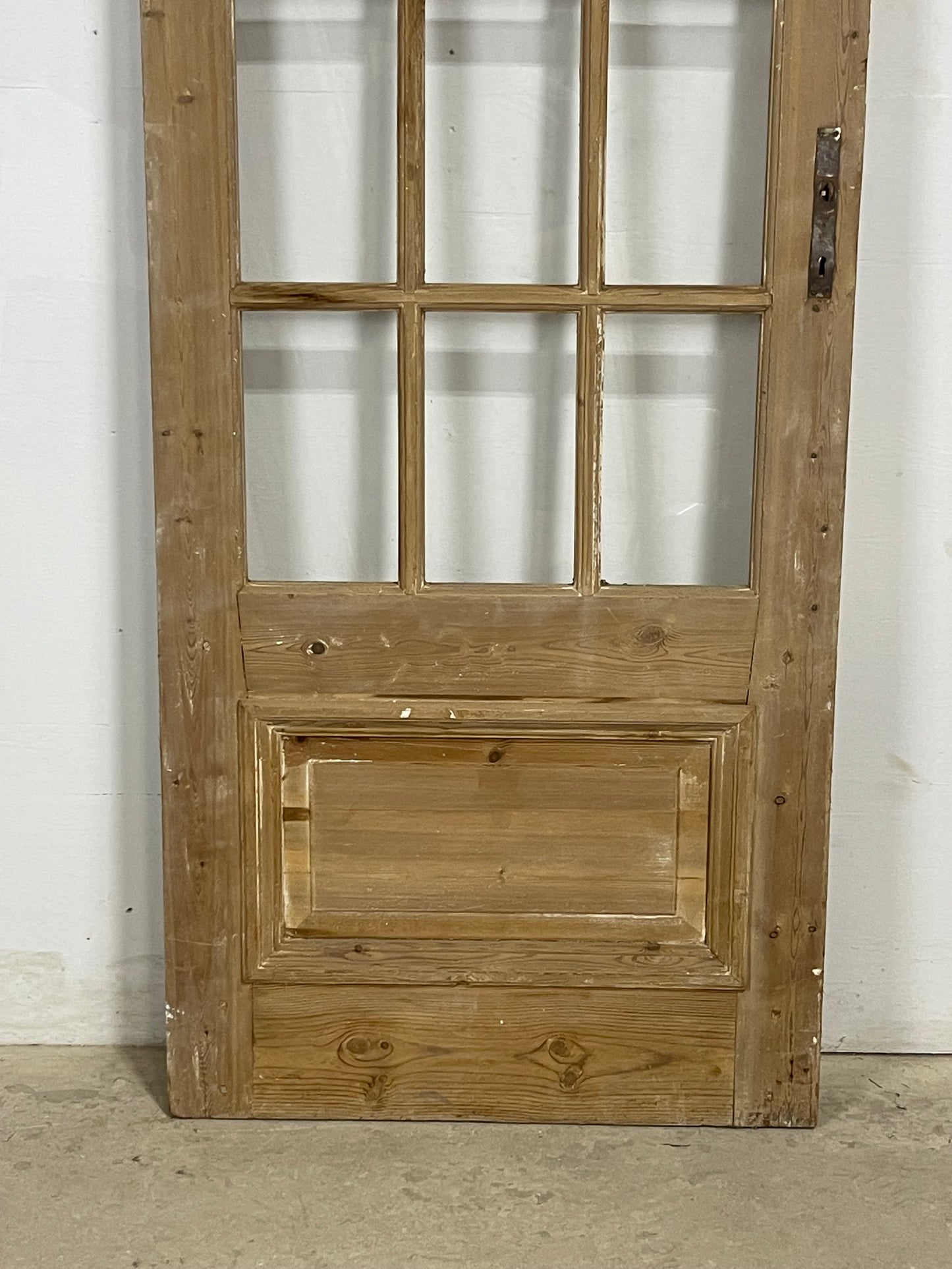 Antique French Panel Door with Glass  (84x31.5) M214