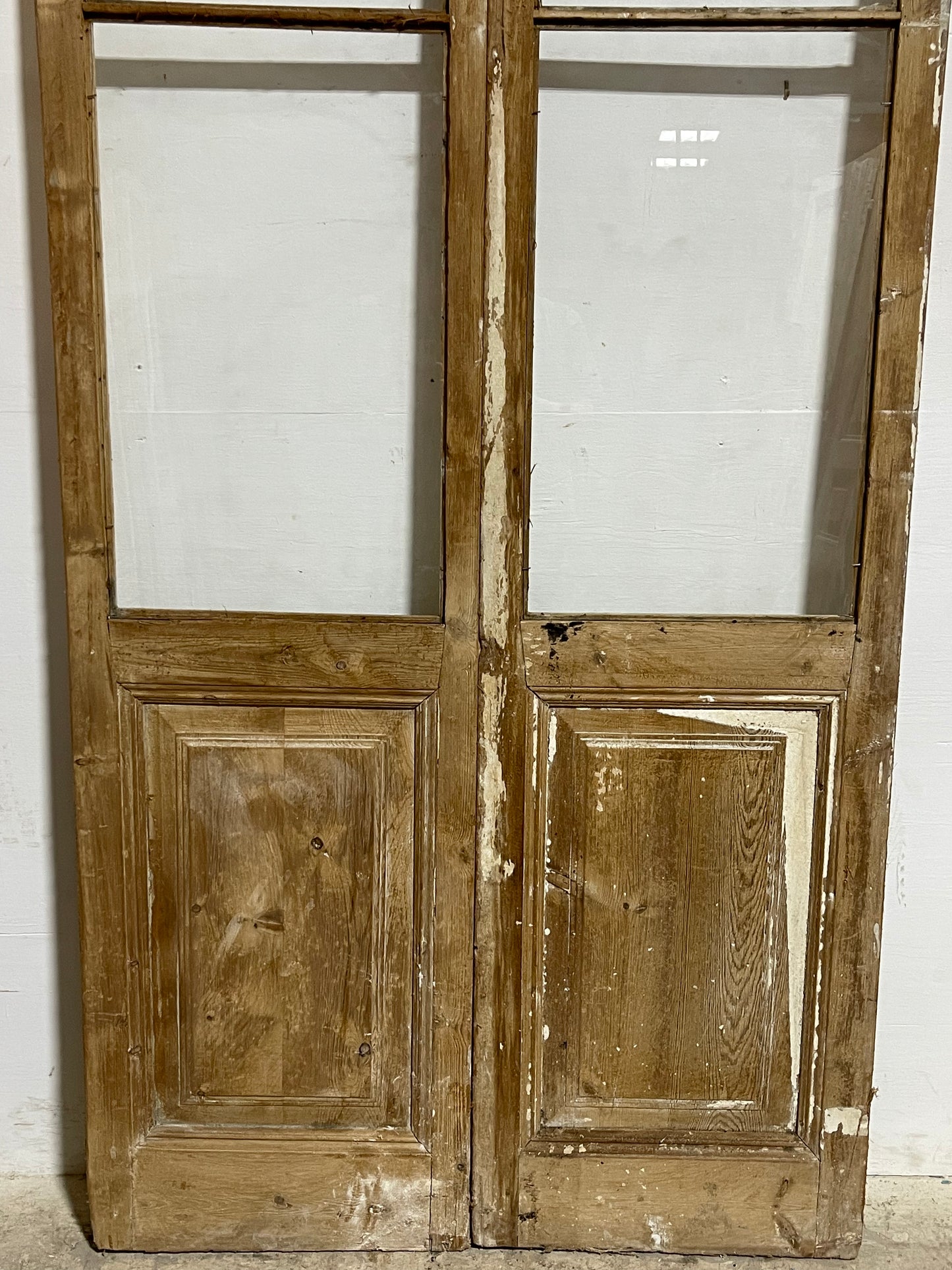 Antique French Panel Doors with glass  (100.25x44.5)  K306