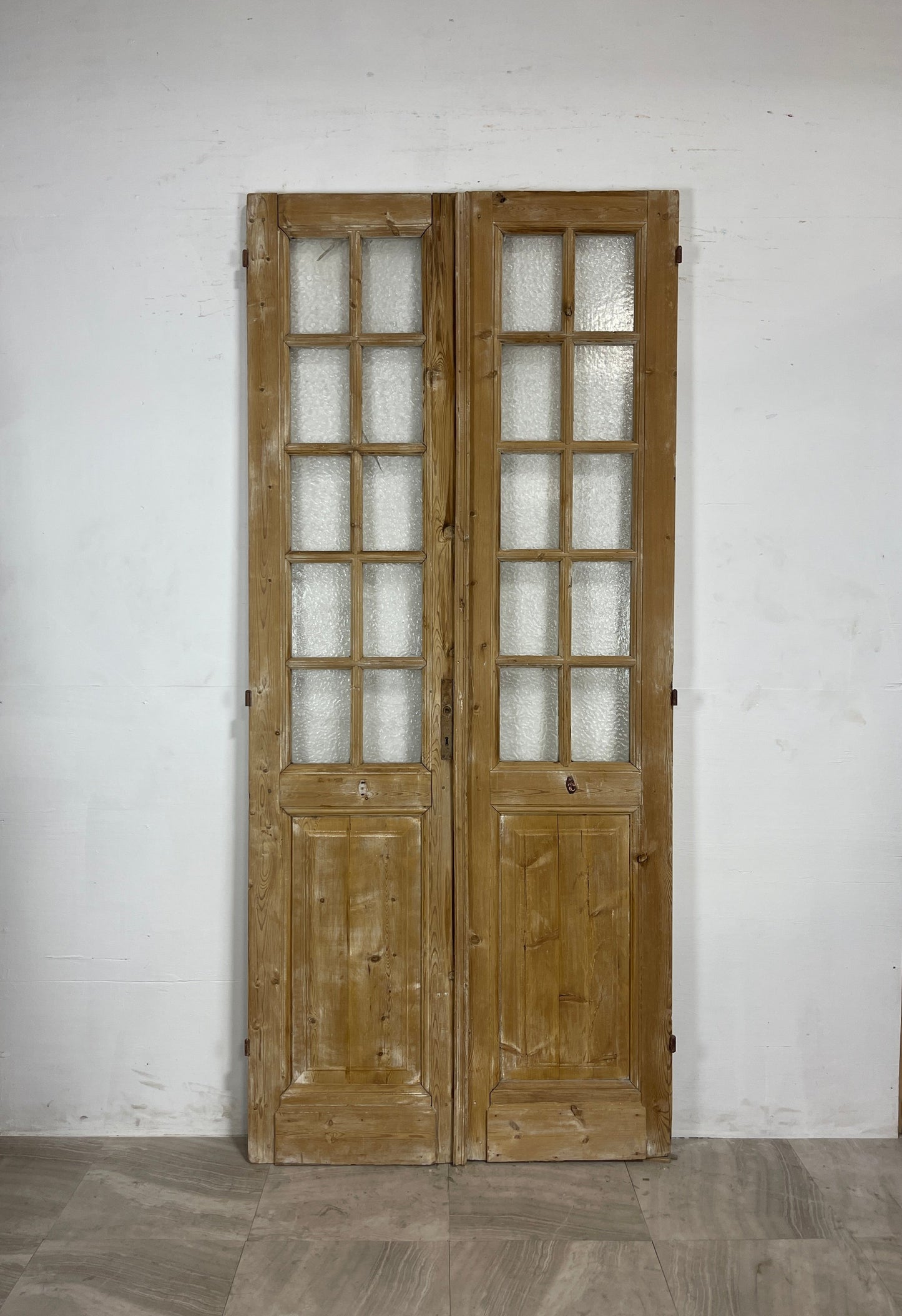 Antique French Panel Doors with Glass   (97.25 x 43)   N029