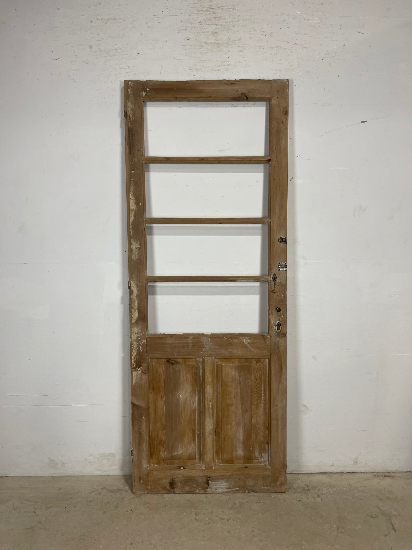 Antique French Panel Door with Glass  (84x32) M215