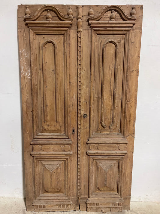 Antique  French Panel Door with Carving  (80x43.5) K004