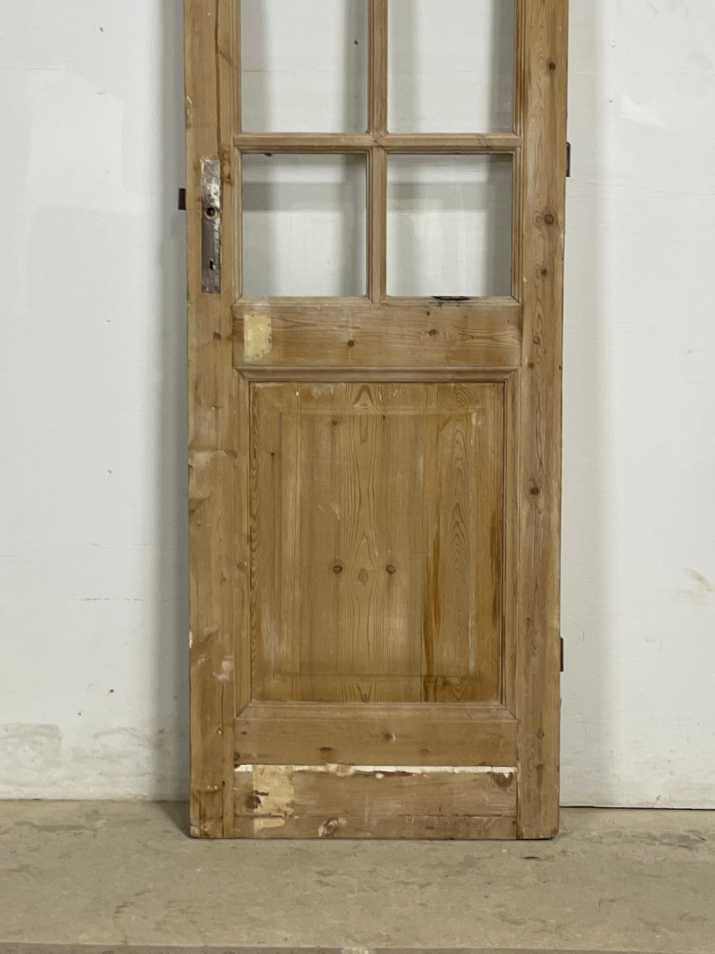 Antique French Panel Door with Glass  (79.25 x 23.5) M242