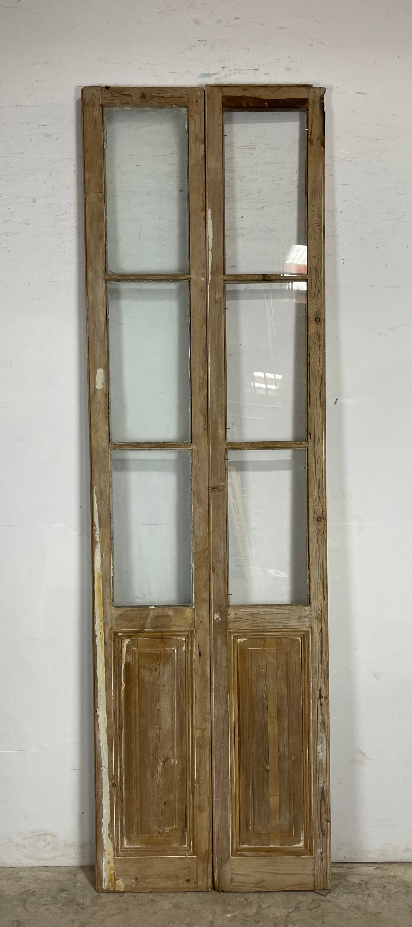 Antique  French Panel Doors with glass (103.5x30.75)   M083