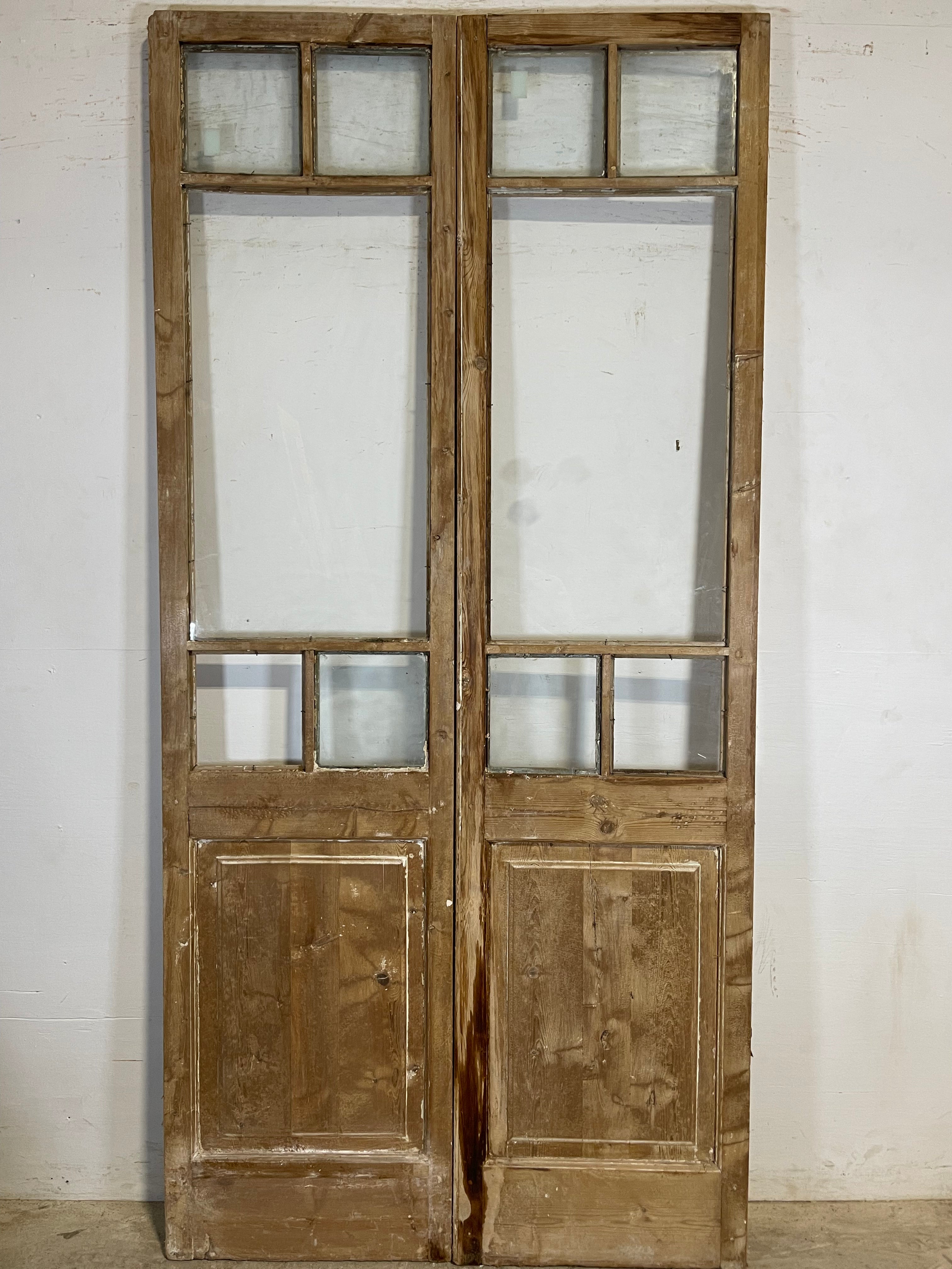 Antique French panel doors with glass (96x46) K338