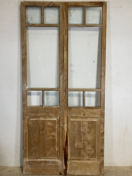 Antique French panel doors with glass (96x46) K338