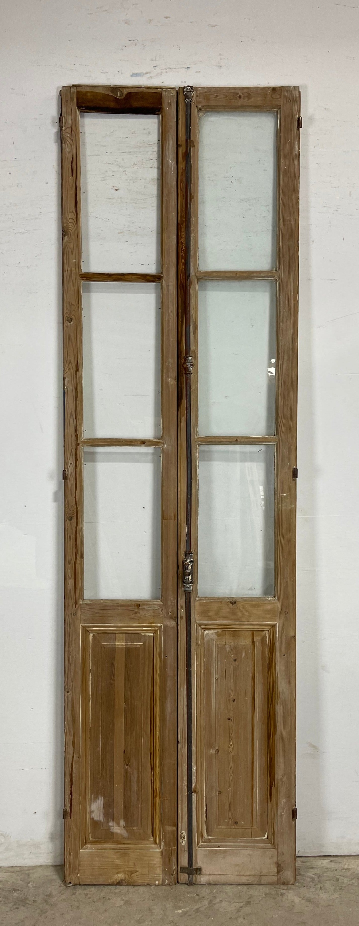 Antique  French Panel Doors with glass (103.5x30.75)   M083