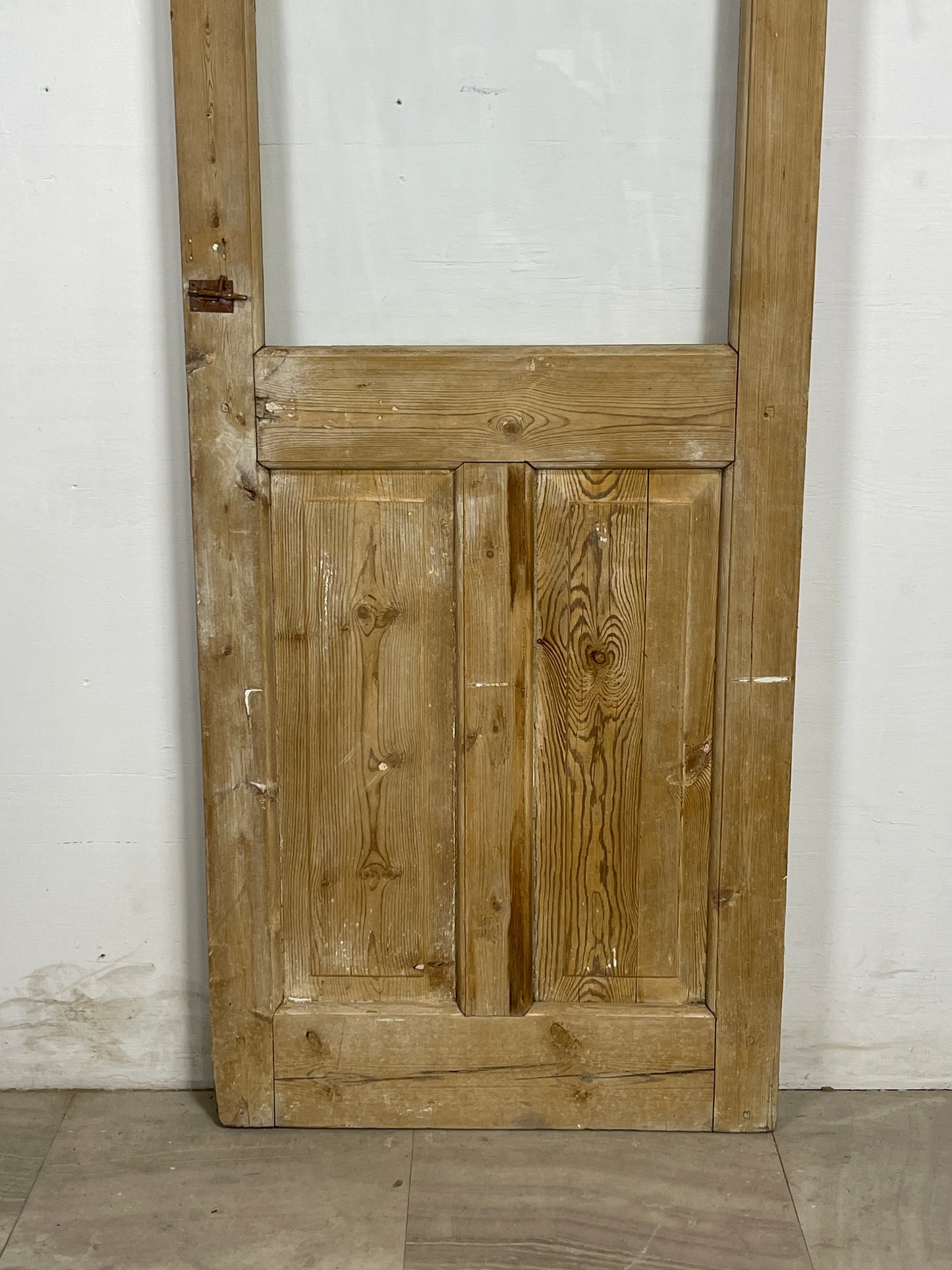 Antique French Panel Door with Glass  ( 87.75 x 28.5) N171