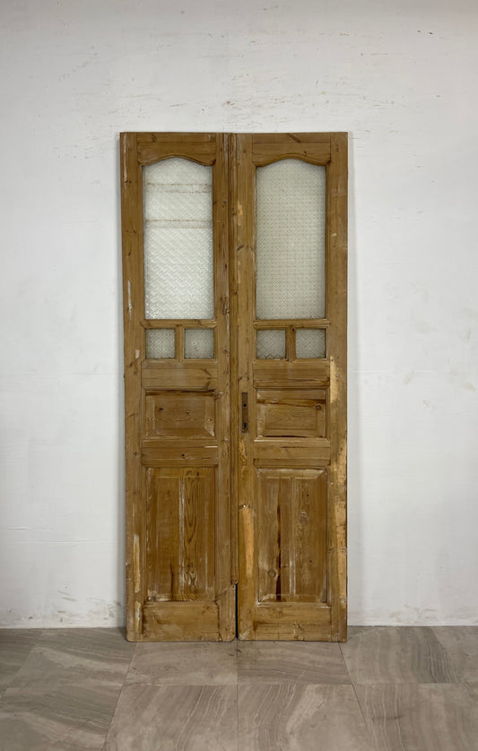 Antique French Panel Doors with Glass   (89.5 x 39.5)   N040