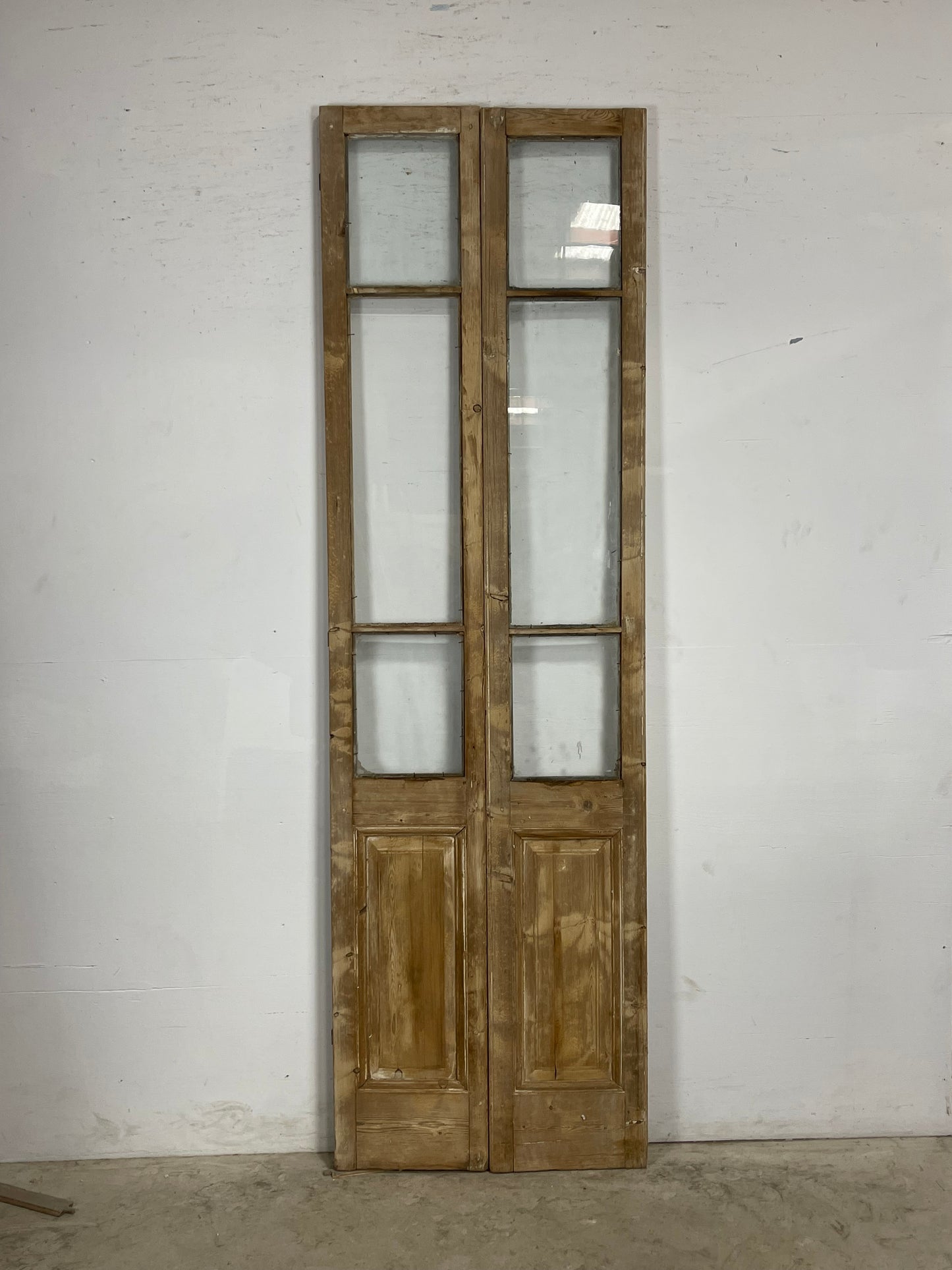 Antique  French Panel Doors with glass (96.5x29.5)   M073