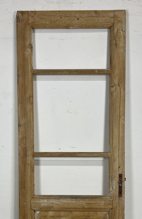 Antique French Panel Door with Glass  (86 x 28.75) N156