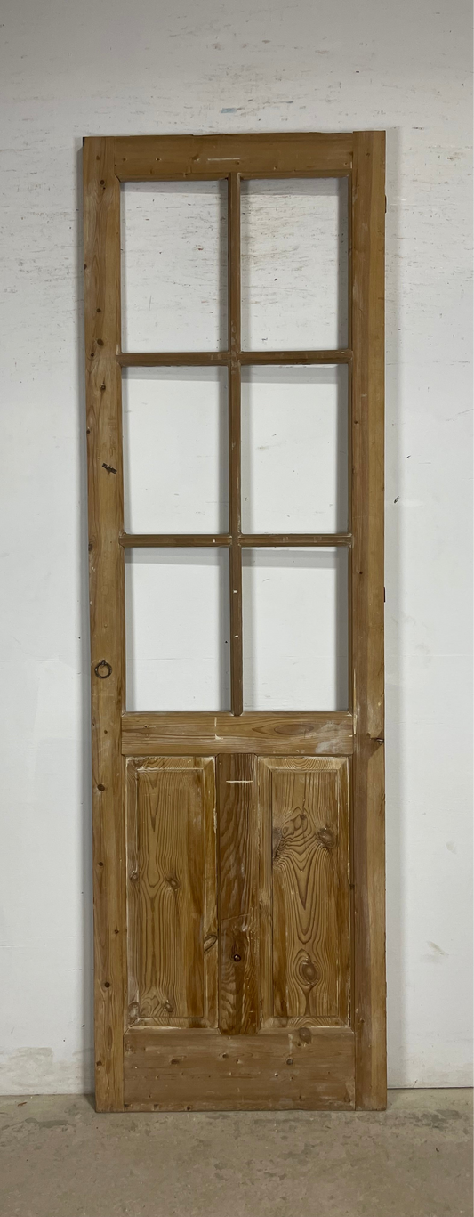 Antique French Panel Door with Glass  (102x31.25) M254