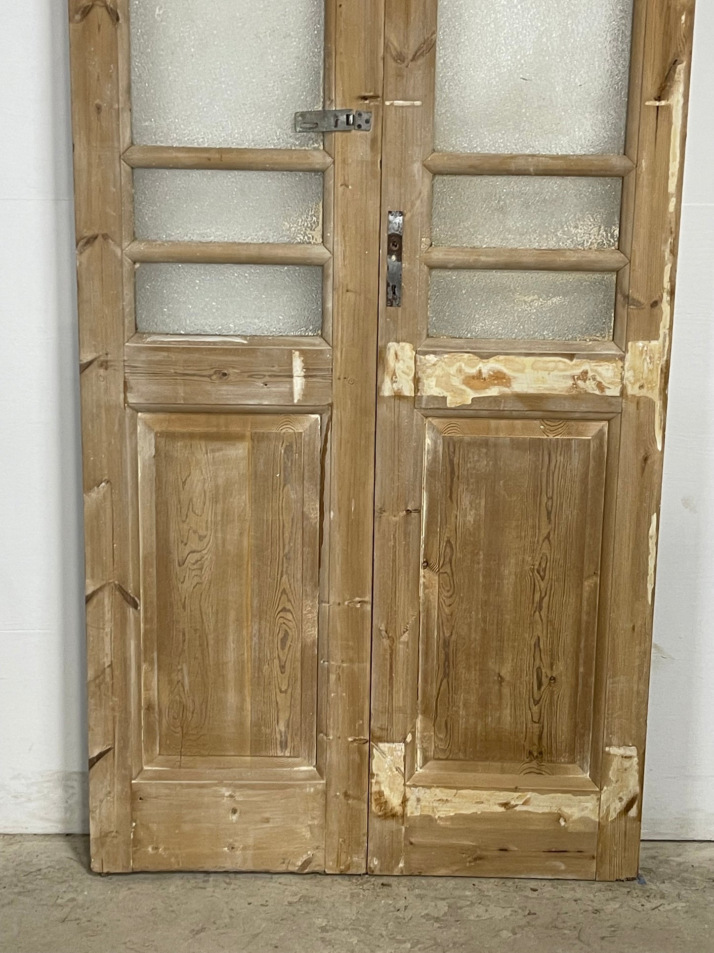 Antique  French Panel Doors with glass (101.75x40)   M093