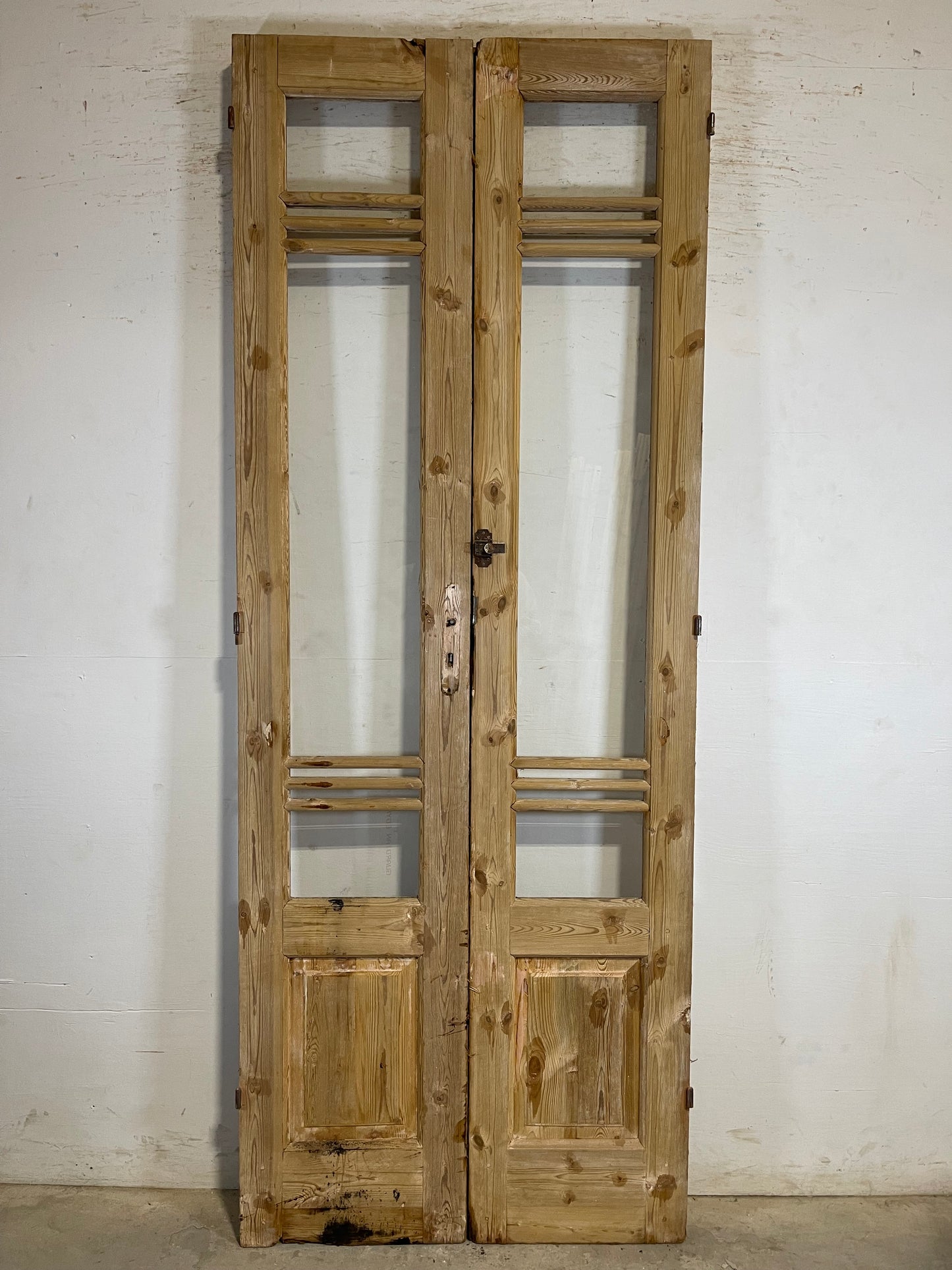 Antique French panel doors with glass (97x37.75) L155