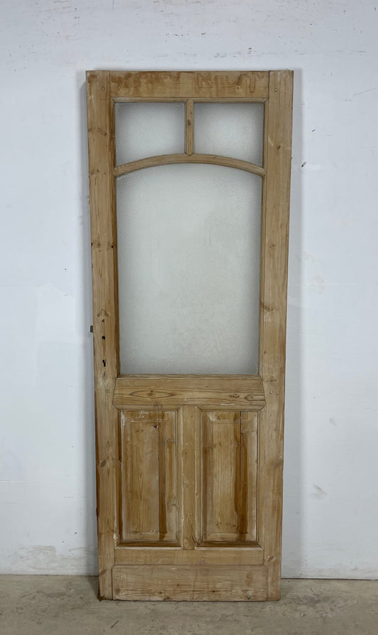 Antique French Panel Door with Glass  (77.5 x 28) M222