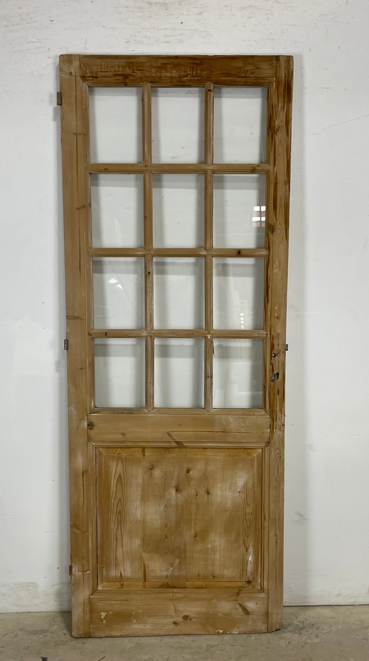 Antique French Panel Door with Glass  (84.25 x 31.75) M224