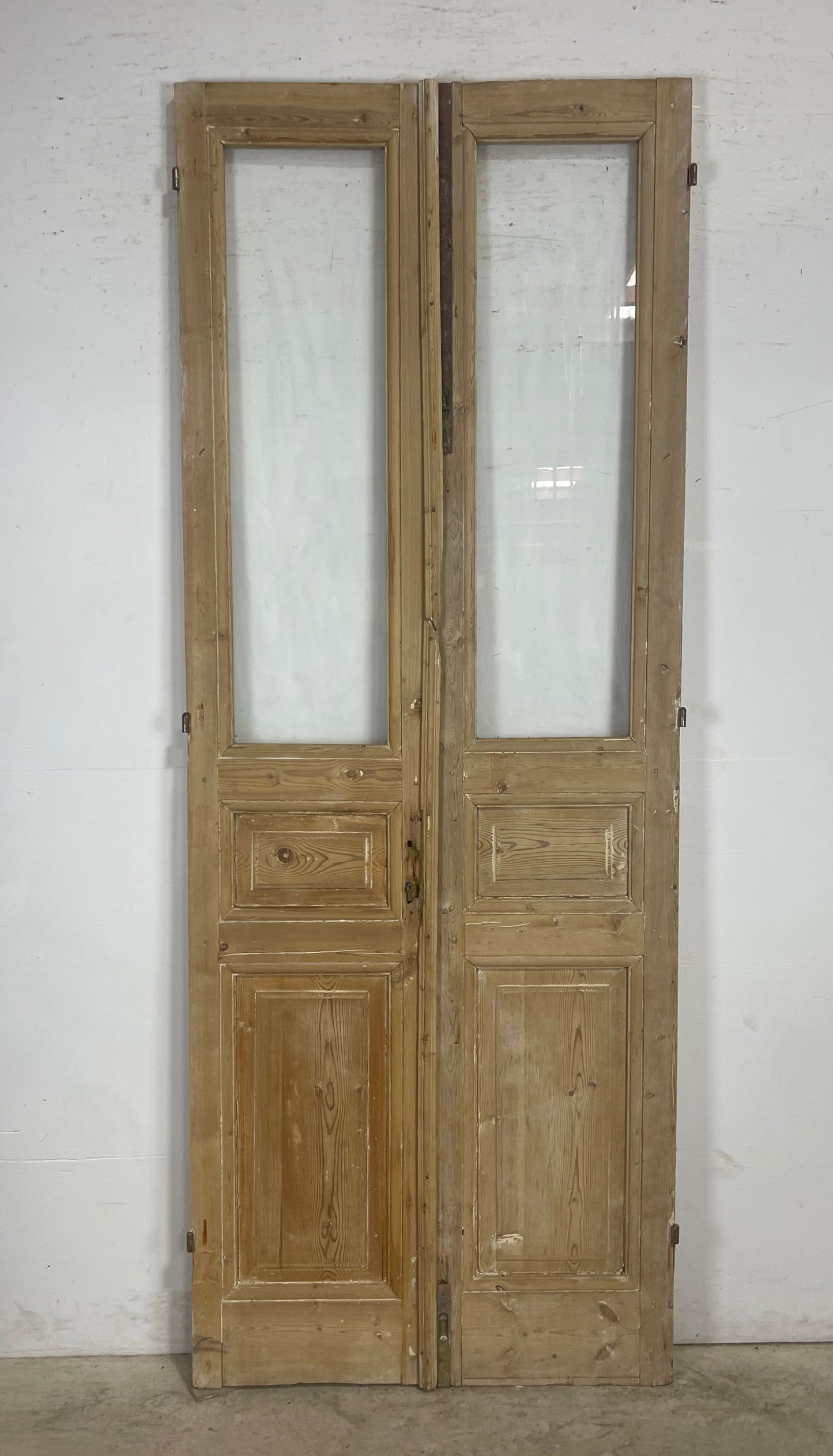 Antique  French Panel Doors with glass (98x35.75)   M110