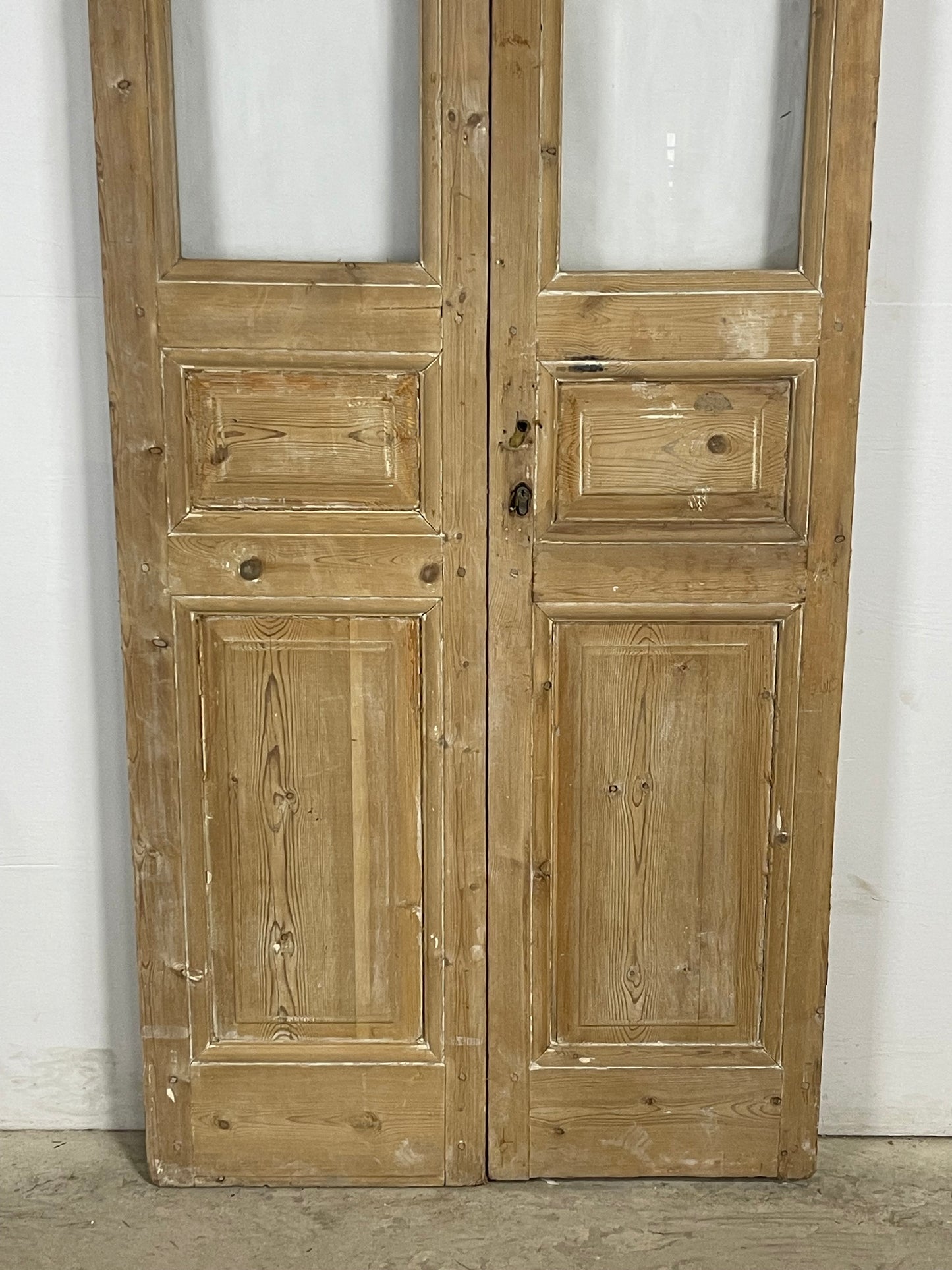 Antique  French Panel Doors with glass (98x35.75)   M110