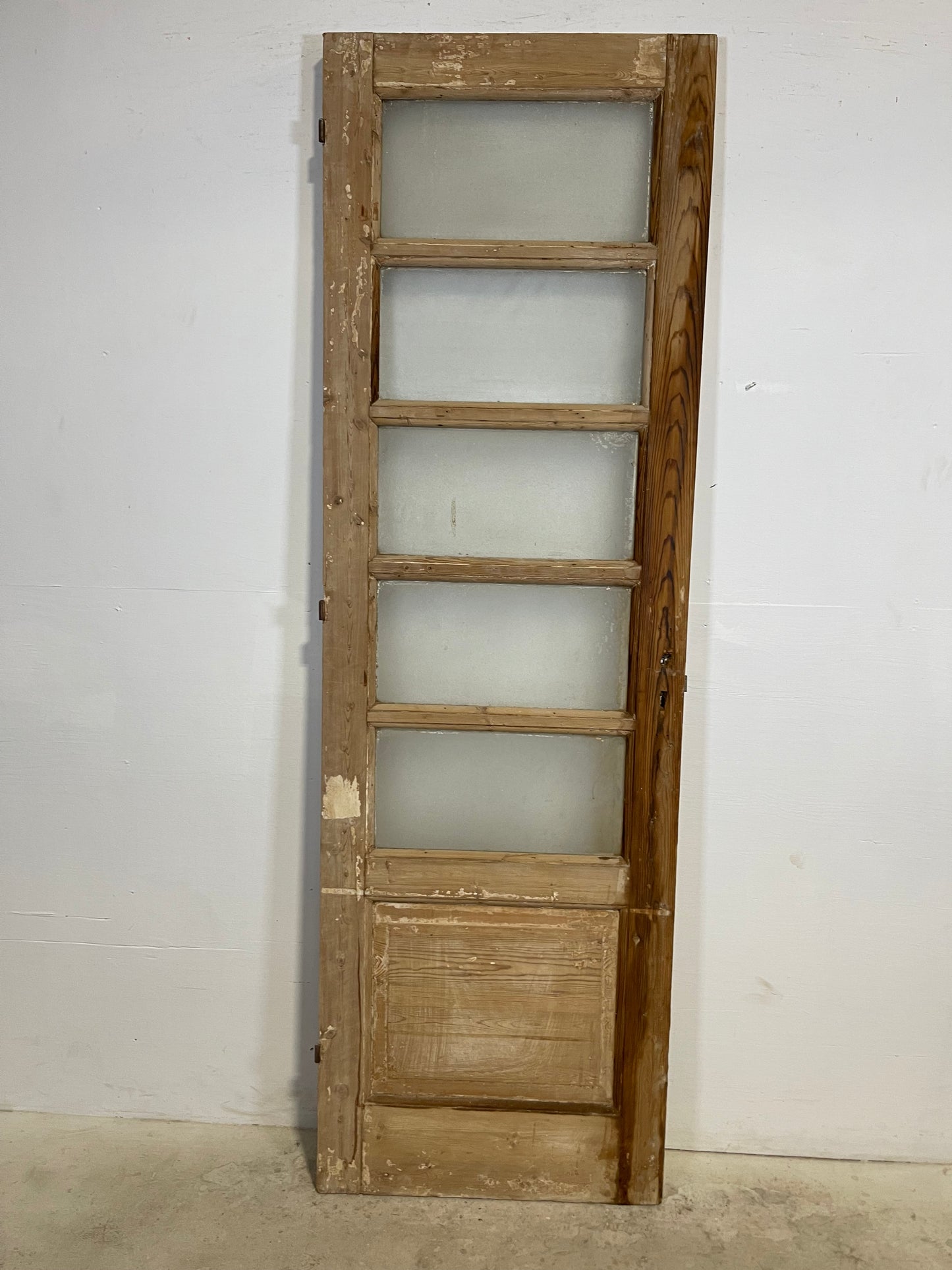 Antique French Panel Door with Glass  (88.75x27.75) L309