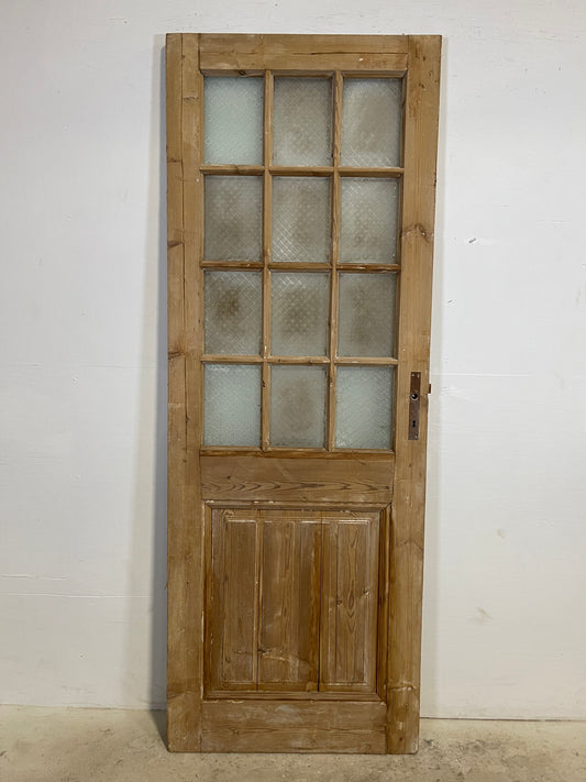 Antique French Panel Door with Glass  (87.5x32) L320