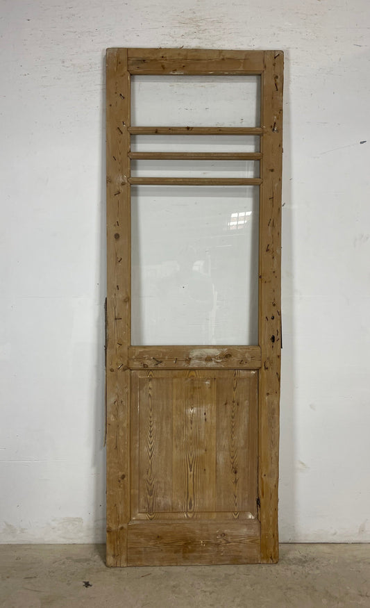 Antique French Panel Door with Glass  (92.25 x 31.5) M225