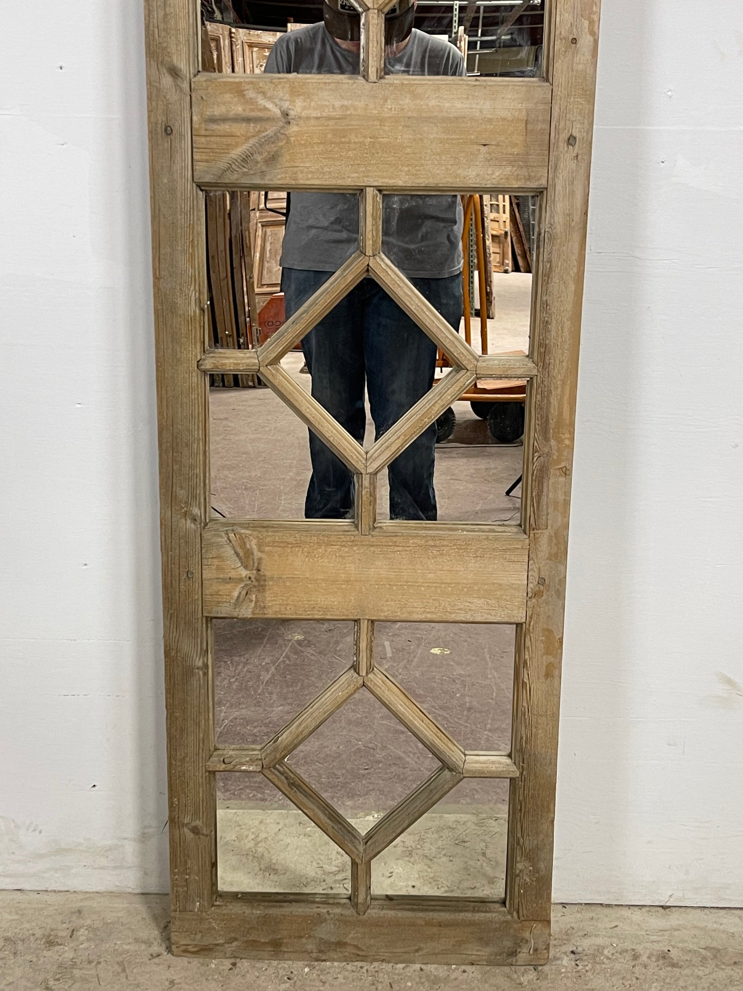 Antique French window with mirror (95.25x 22.5)   L390