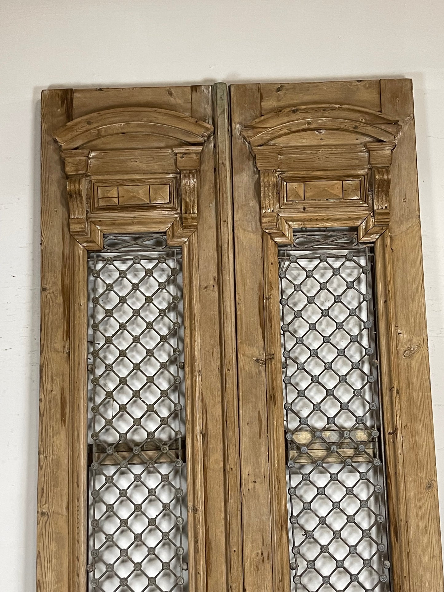 Antique French Panel Doors with Metal (121 x 47.5) M060