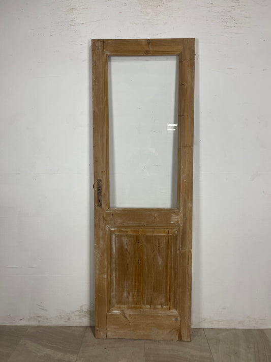 Antique French Panel Door with Glass  (84 x 27.75) N202