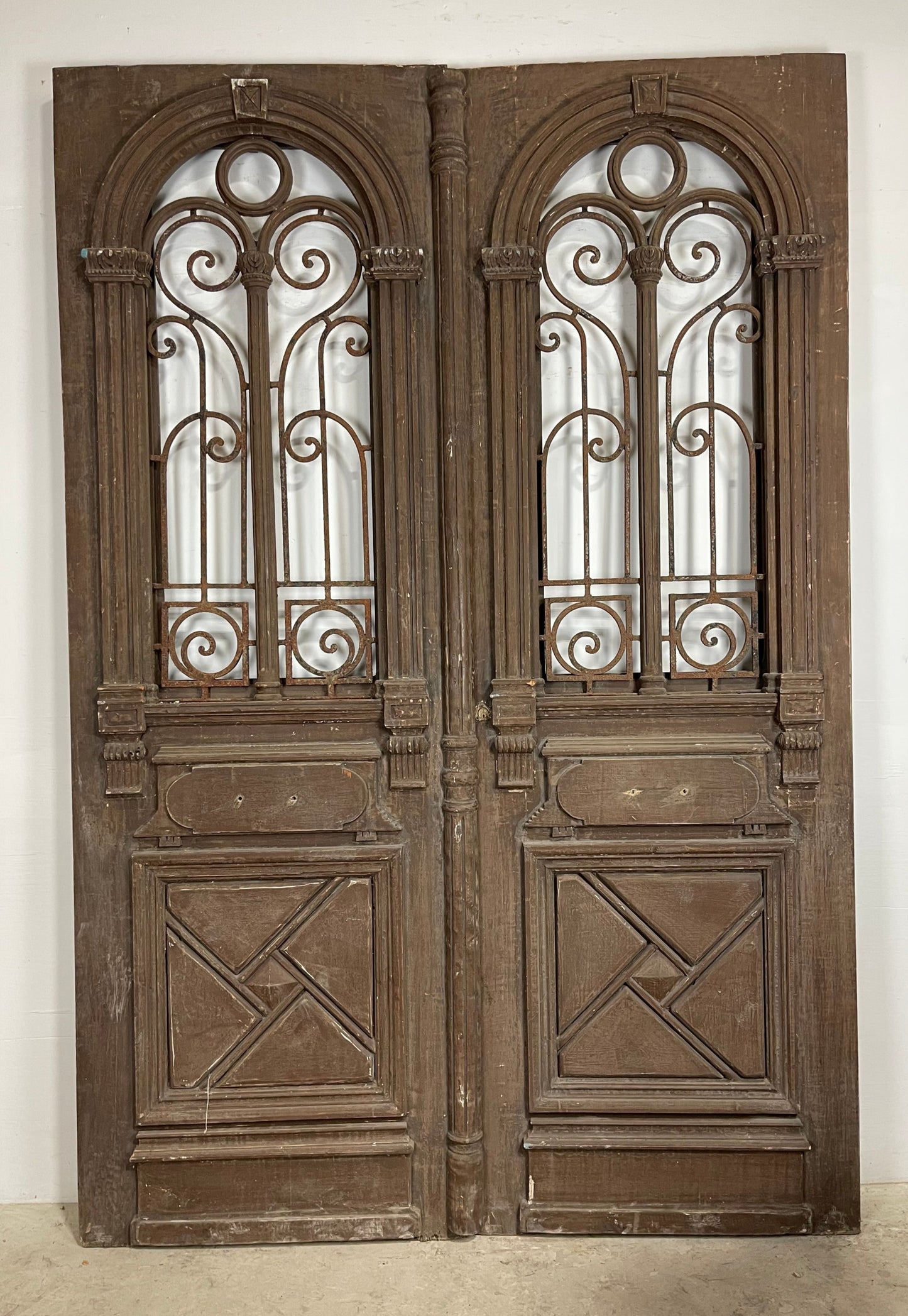 Antique French Panel Doors with Metal (106.5 x 71) M020