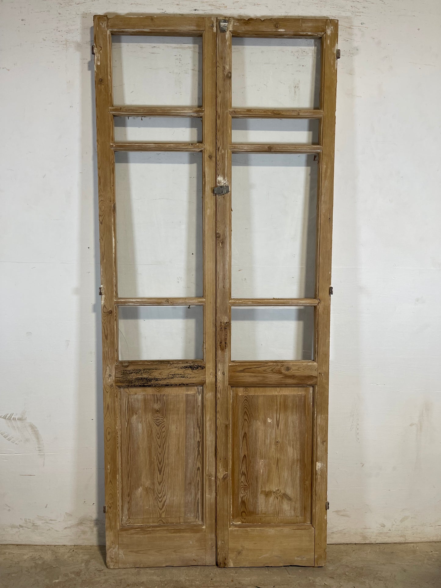 Antique French panel doors with glass (83x34.5) L170