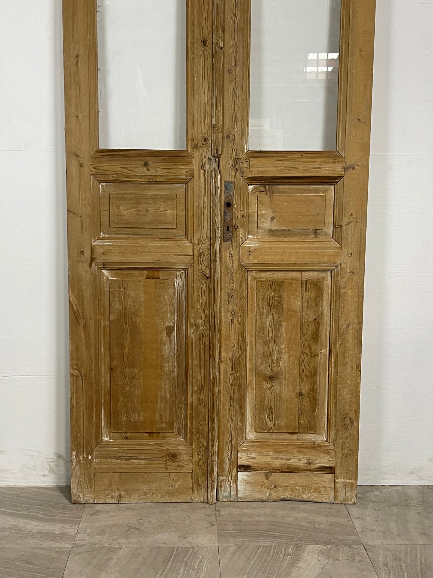 Antique French Panel Doors with Glass   (96.75 x 39.5)   N037