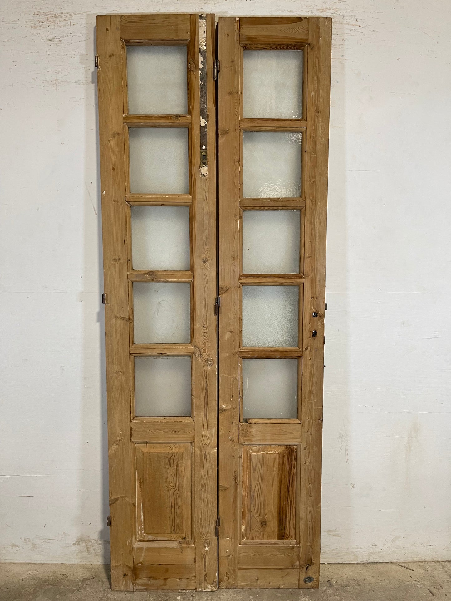 Antique French panel doors with glass (89x33.75) L113