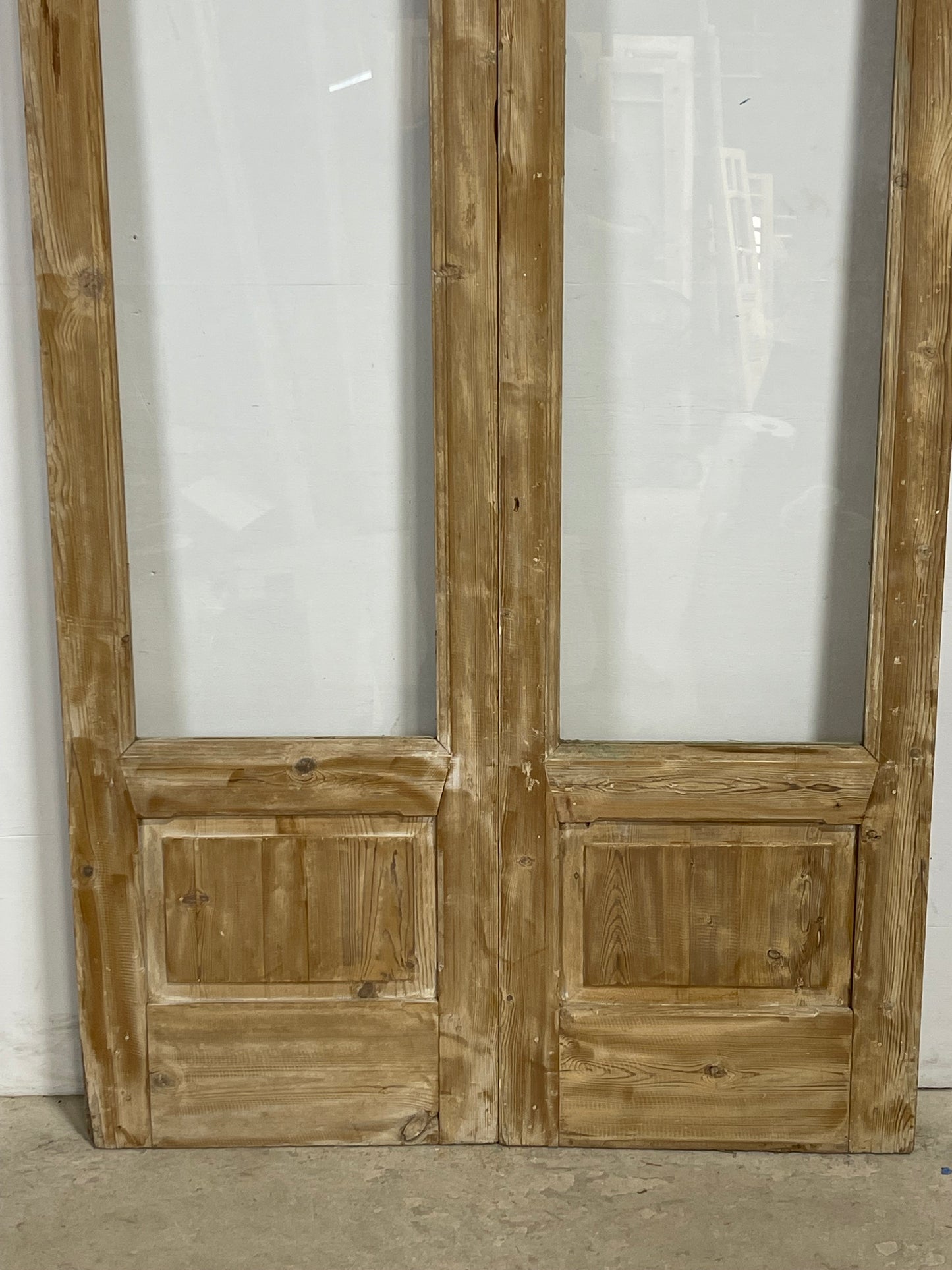 Antique  French Panel Doors with glass (107x47)   M089