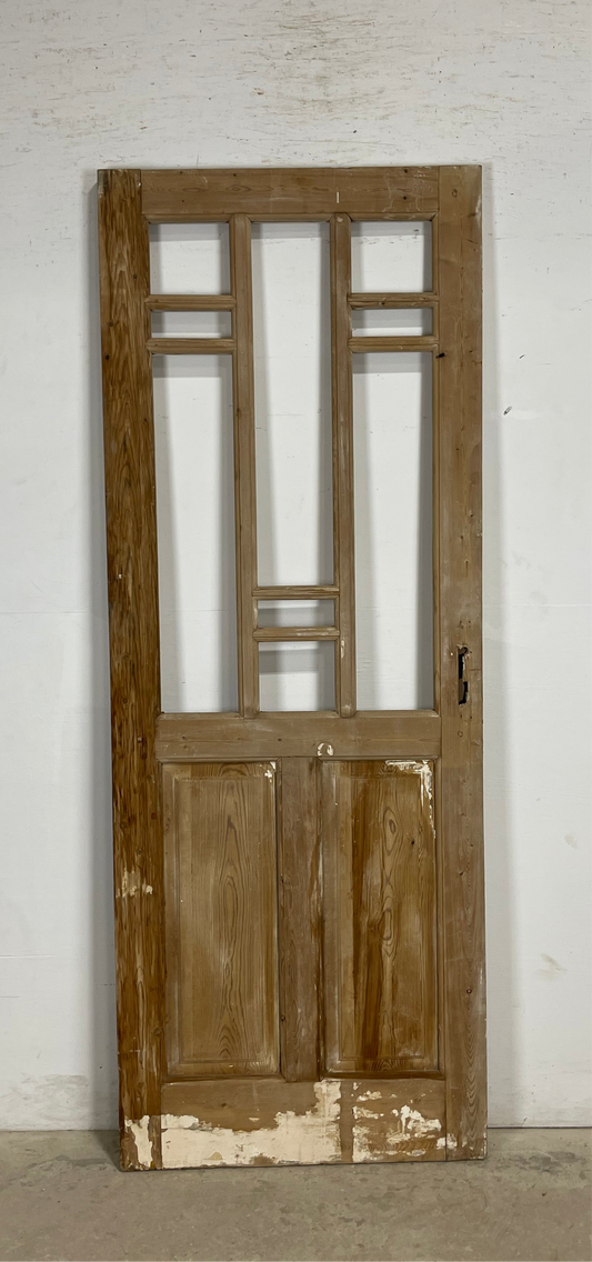 Antique French Panel Door with Glass  (85.25x32) M253