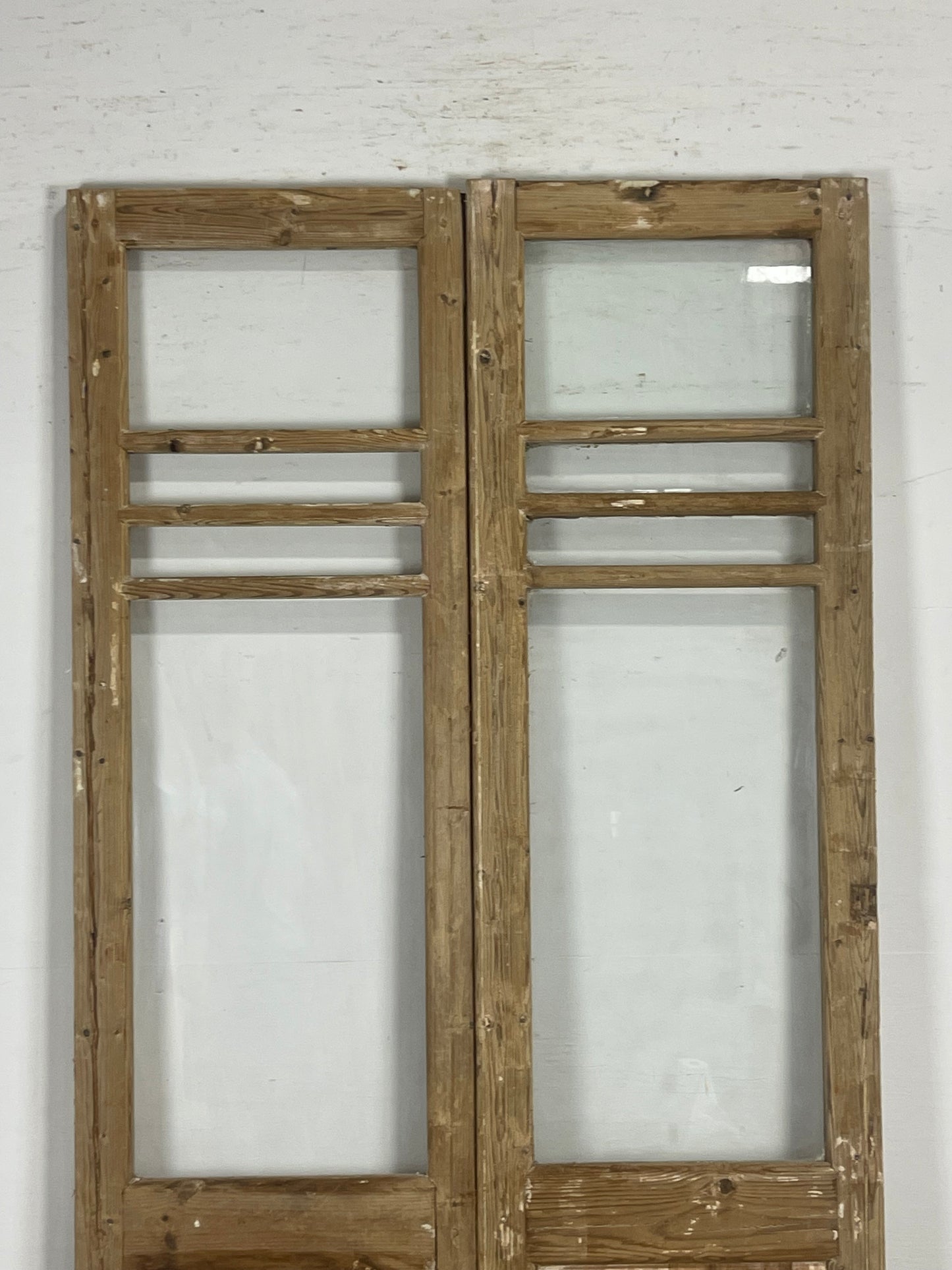 Antique  French Panel Doors with glass (90.5x42.75)   M107