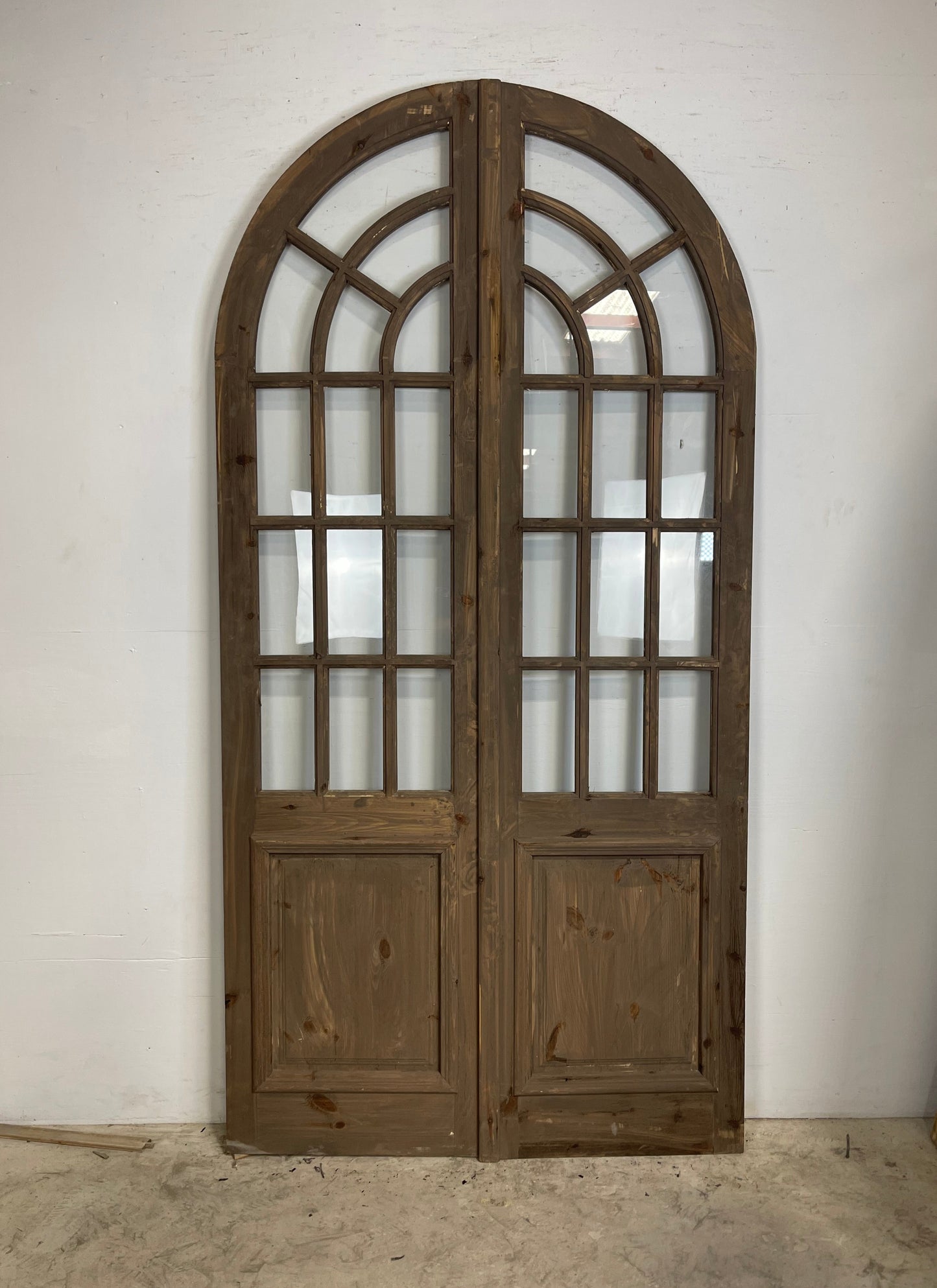 French panel arched doors with glass (94x48) M004