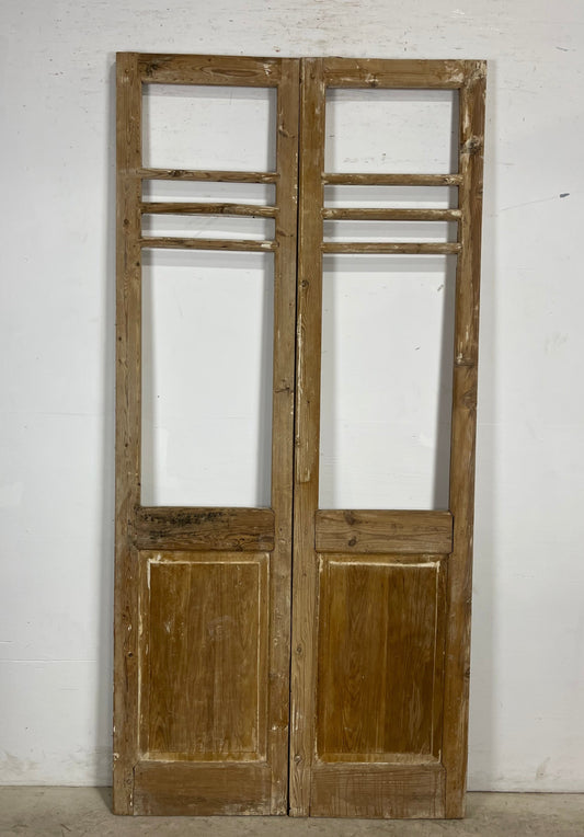 Antique  French Panel Doors with glass (90.75x43.25)   M103