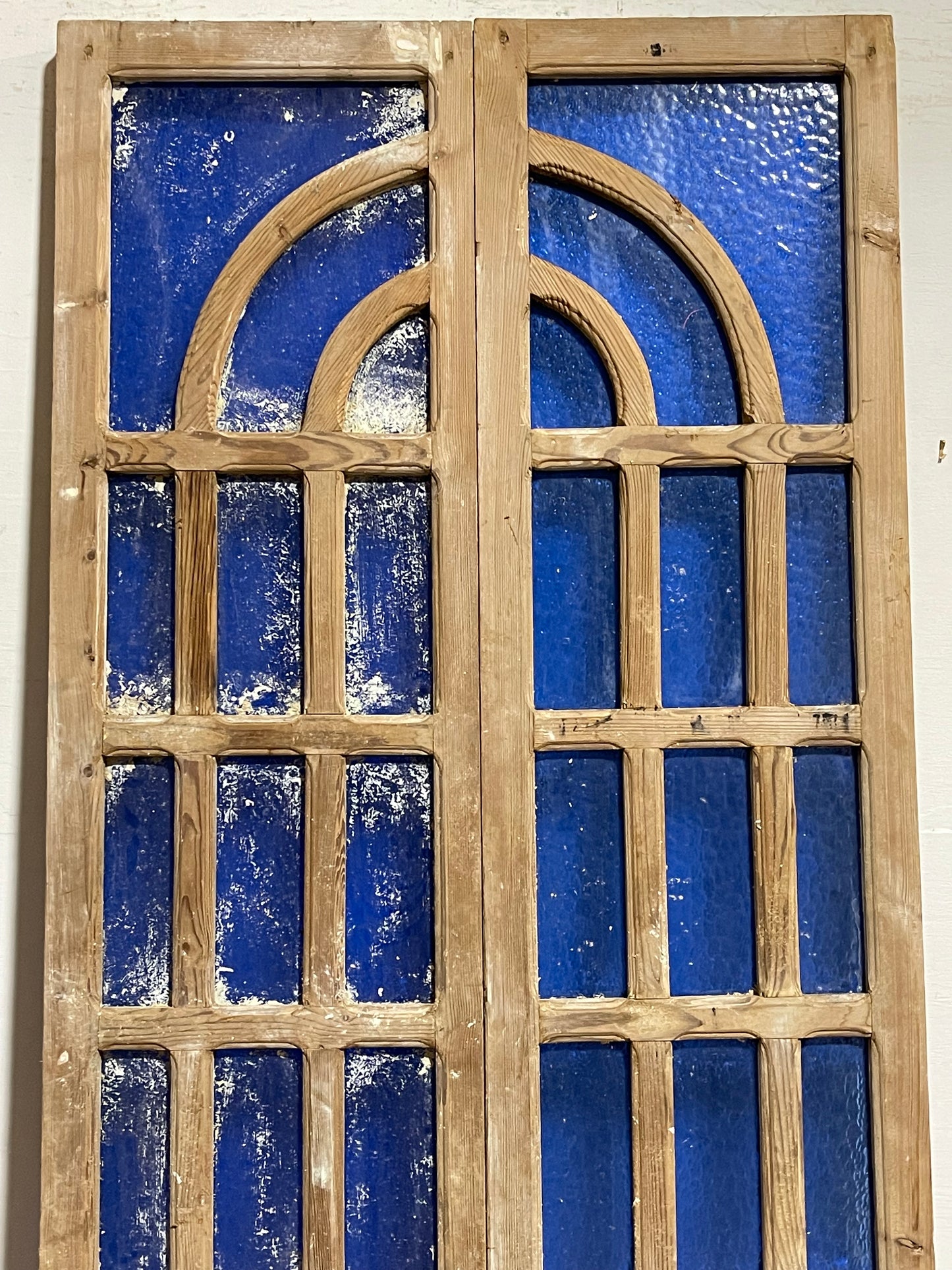 Antique French panel doors with glass (82.75x35.5) L101