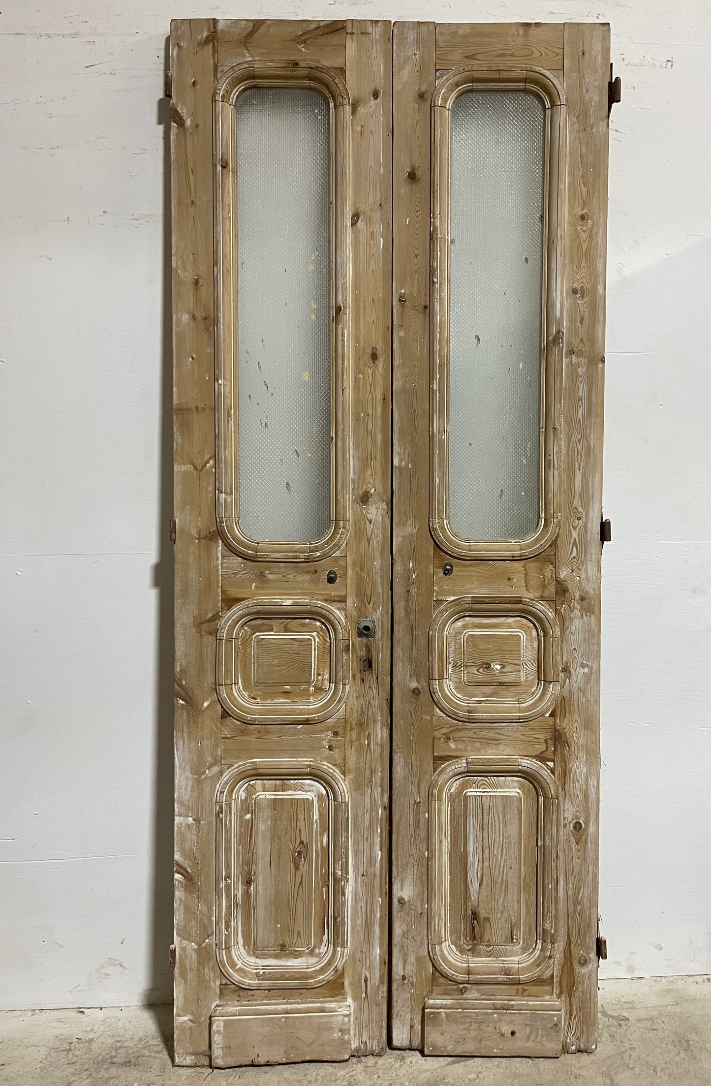 Antique French Panel Doors with Glass (96x40) J313