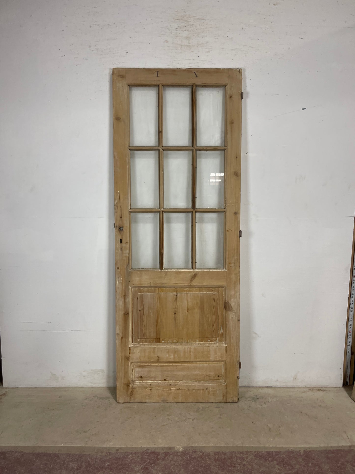 Antique French Panel Door with Glass  (85.5x32) M206