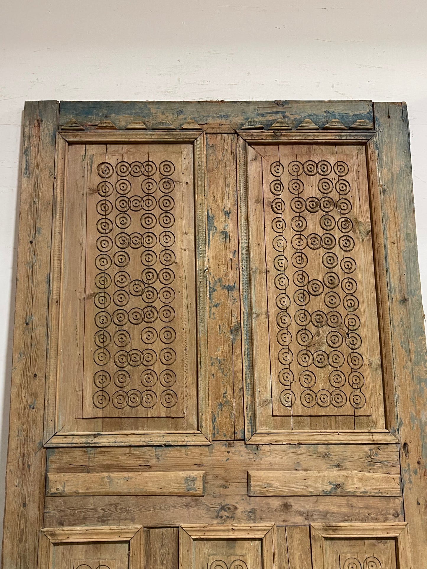 Antique  French Panel Door with Carving  (99x60.5) K003