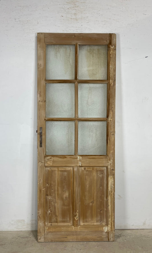 Antique French Panel Door with Glass  (85.5x32.25) M219